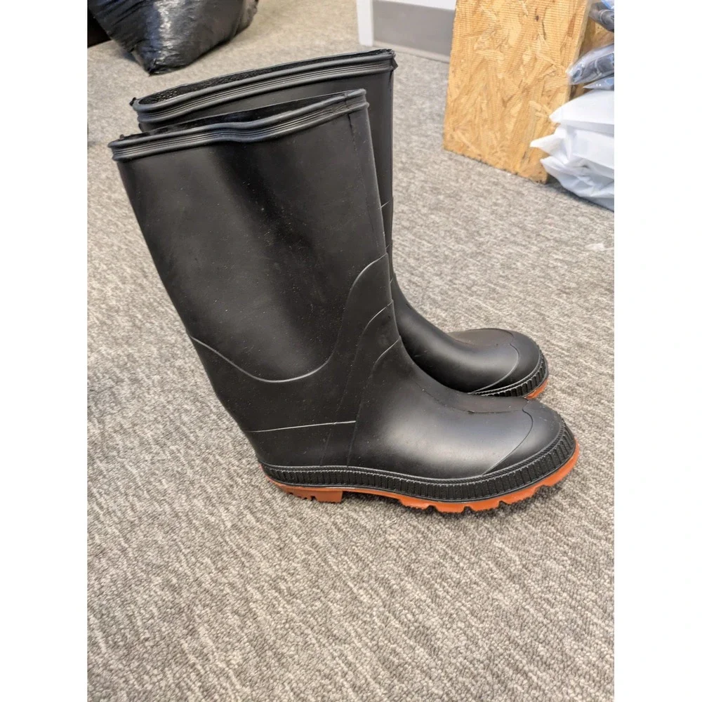 Kids‎ Size 4 Black Rain Boots Rubber Waterproof